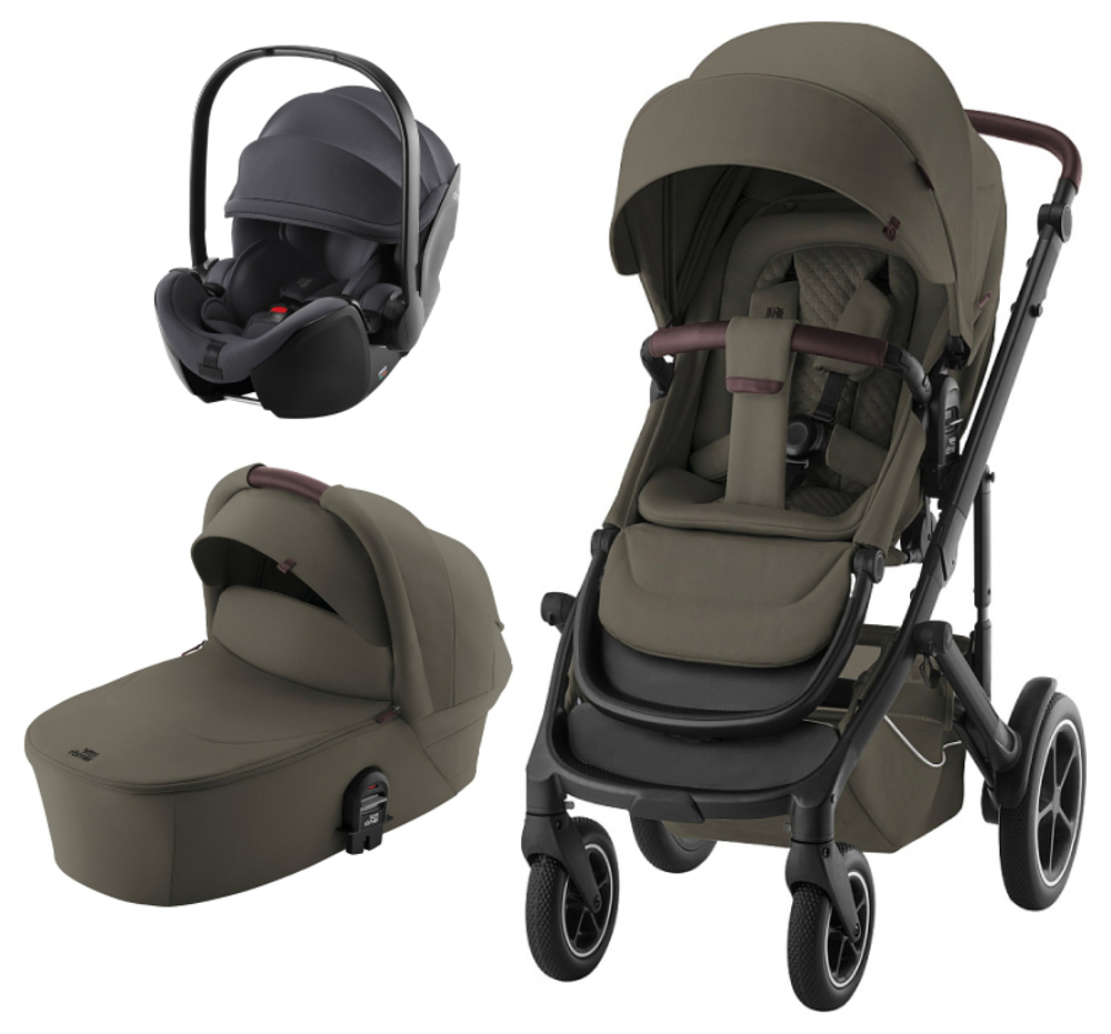 Коляска 3 в 1 Britax Roemer Smile 5Z LUX и автокресло Baby-Safe PRO Midnight Grey Urban Olive