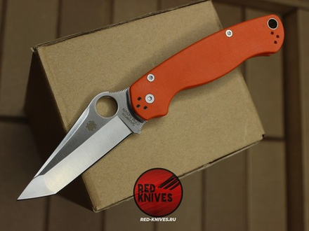 Нож Spyderco Paramilitary 2 Tanto G10 - оранжевая рукоять, клинок сатин RK/475