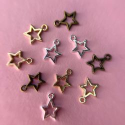 Zoo nail Пирсинг для дизайна ногтей Звездочки металл, 1861,  10шт
