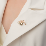 Брошь «Оливки» из комбинированного золота