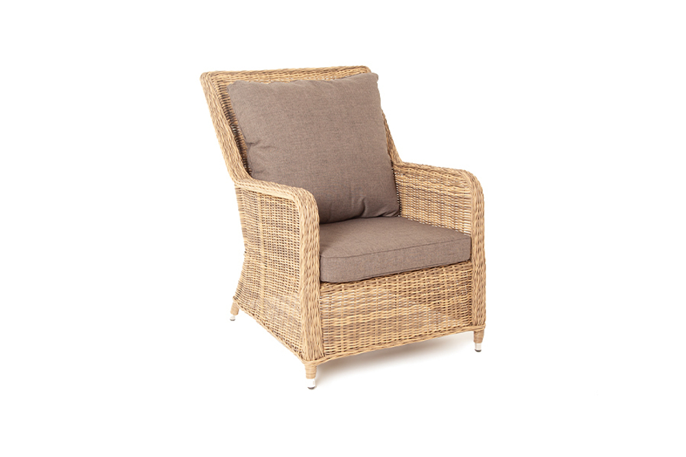 "Гляссе" кресло плетеное из искусственного ротанга, цвет соломенный