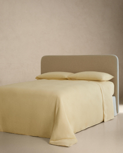 Простыня на резинке Zara Home хлопок, лён 100%, однотонный, 3115/900
