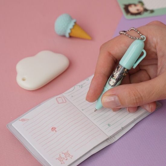 Мини-блокнот с ручкой "Demon Slayer" мятный