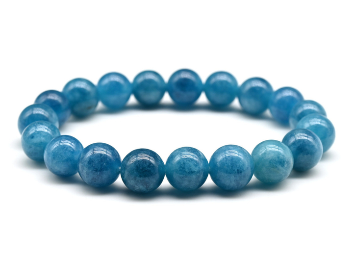 Браслет Кальцит тонированный шар 10 мм цвет лазурный