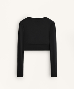 Oysho Футболка с длинным рукавом Comfortlux, черный