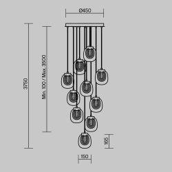 Люстра подвесная светодиодная Maytoni Biology MOD367PL-L30BBSK