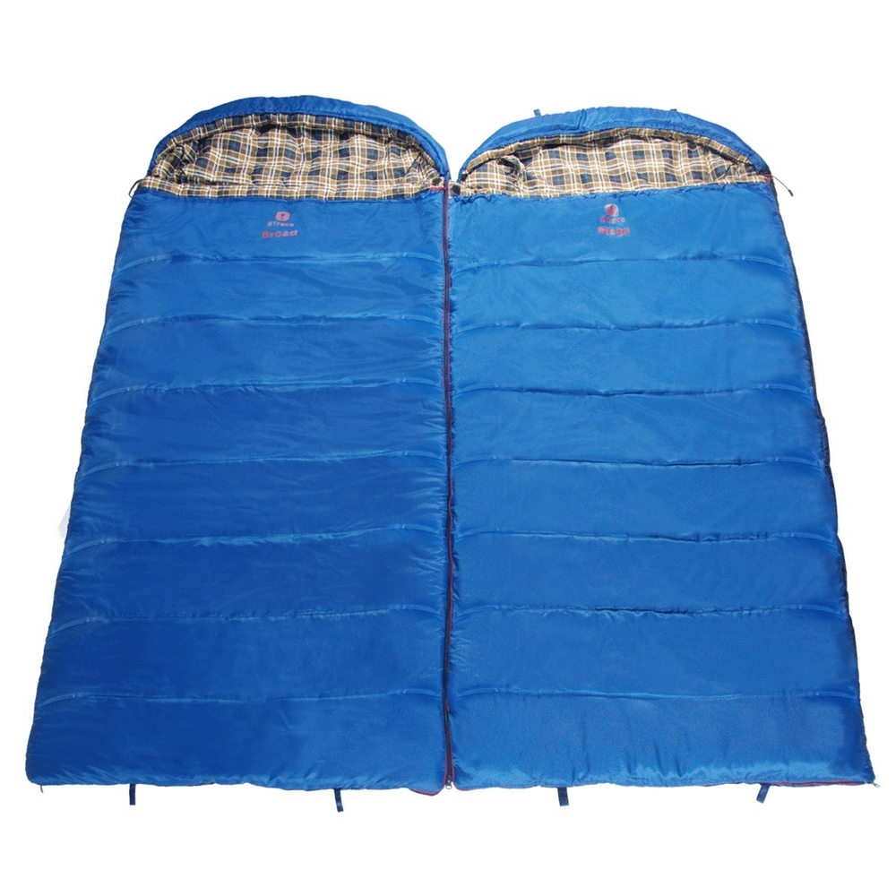 Мешок спальный BTrace Broad (Левый,Серый/Синий), (ТК: 0°C)