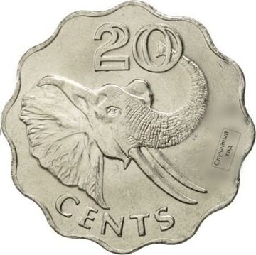 20 центов 1998-2005 Свазиленд