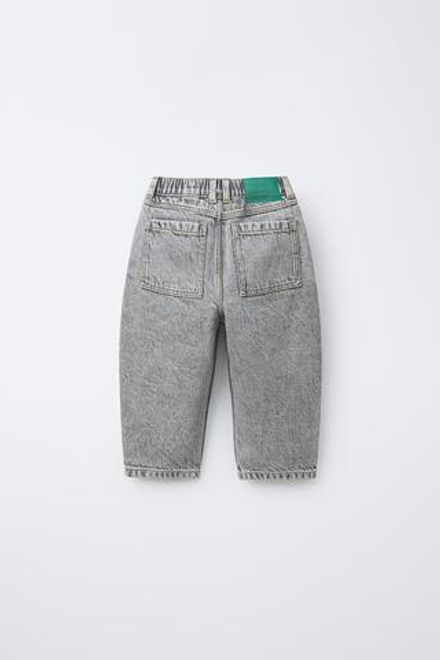 ZARA ДЖИНСЫ BAGGY RELAXED ACID, СЕРЫЙ