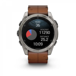Смарт-часы Garmin Fenix 8 - 51 мм, AMOLED, Sapphire, серый корпус, кожаный и графитовый силиконовый ремешок