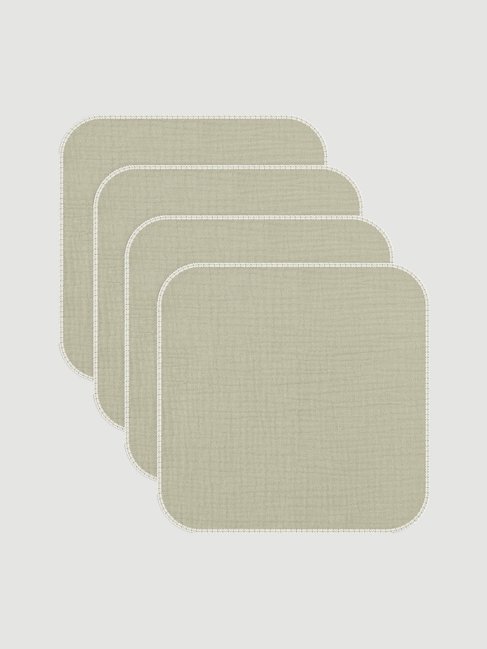 Сет из 4х муслиновых салфеток Mjölk Olive (25см*25см)