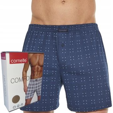 Трусы мужские семейные Cornette Comfort 002/248, синие с геометрическим принтом в клетку