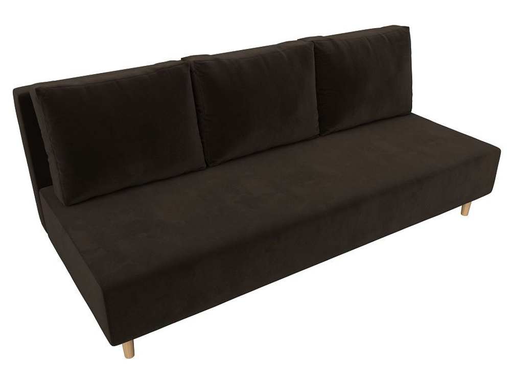 Диван прямой Лига-033 МИКРОВЕЛЬВЕТ Коричневый
