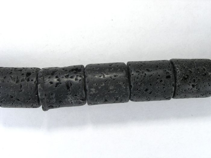 Бусина из лавового камня, фигурная, 13x15 мм (цилиндр, гладкая)