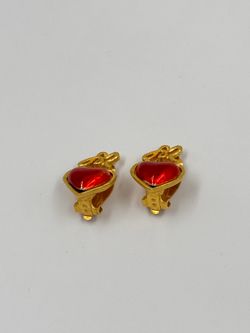 Клипсы с красными сердечками Sonia Rykiel