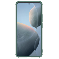 Чехол зеленого цвета (Deep Green) от Nillkin для Xiaomi Poco F6 Pro с металлической откидной крышкой и поддержкой магнитной беспроводной зарядки MagSafe, серия CamShield Prop Magnetic