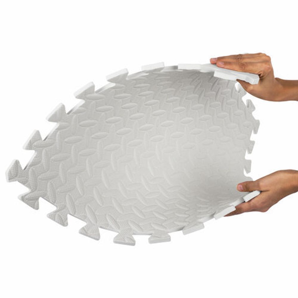 Коврик-пазл напольный 1,5х1 м, 6 шт., 50х50 см, толщина 1 см, серый, светло-серый, ЮНЛАНДИЯ, 664810