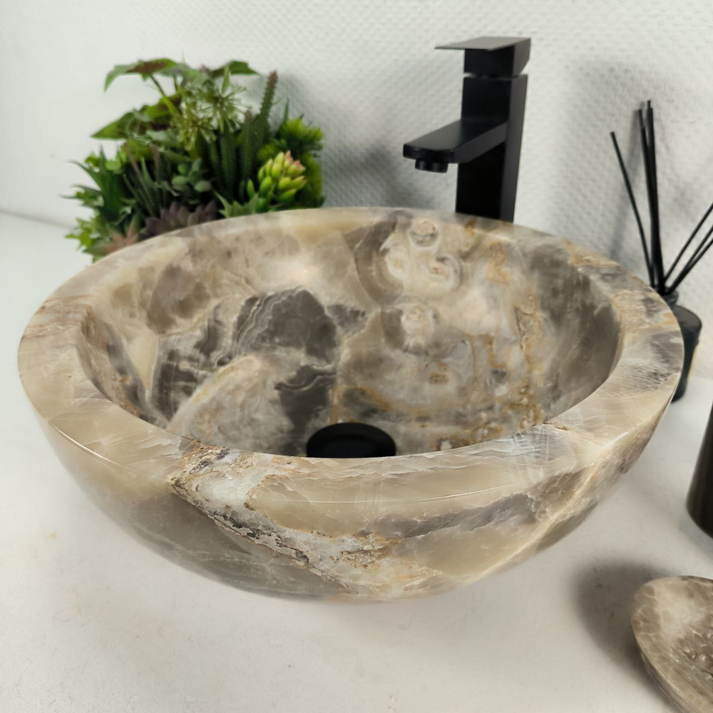 Раковина из оникса Bowl Grey BO-64399 40*40*15 0196