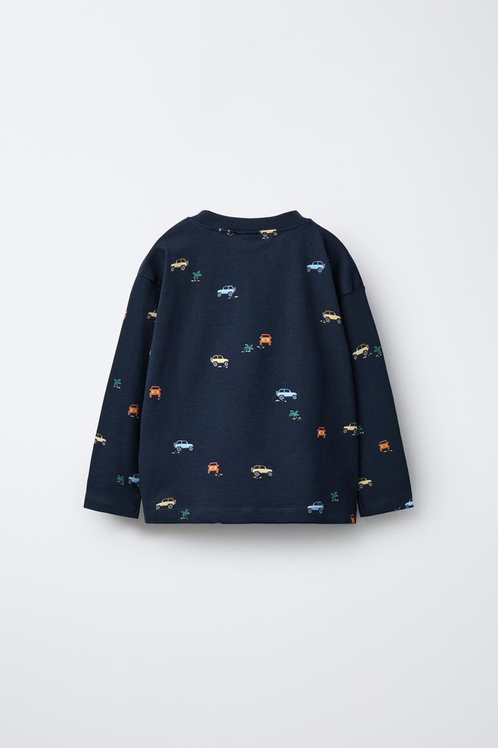 ZARA ФУТБОЛКА С ПРИНТОМ «МАШИНЫ», МОРСКОЙ СИНИЙ
