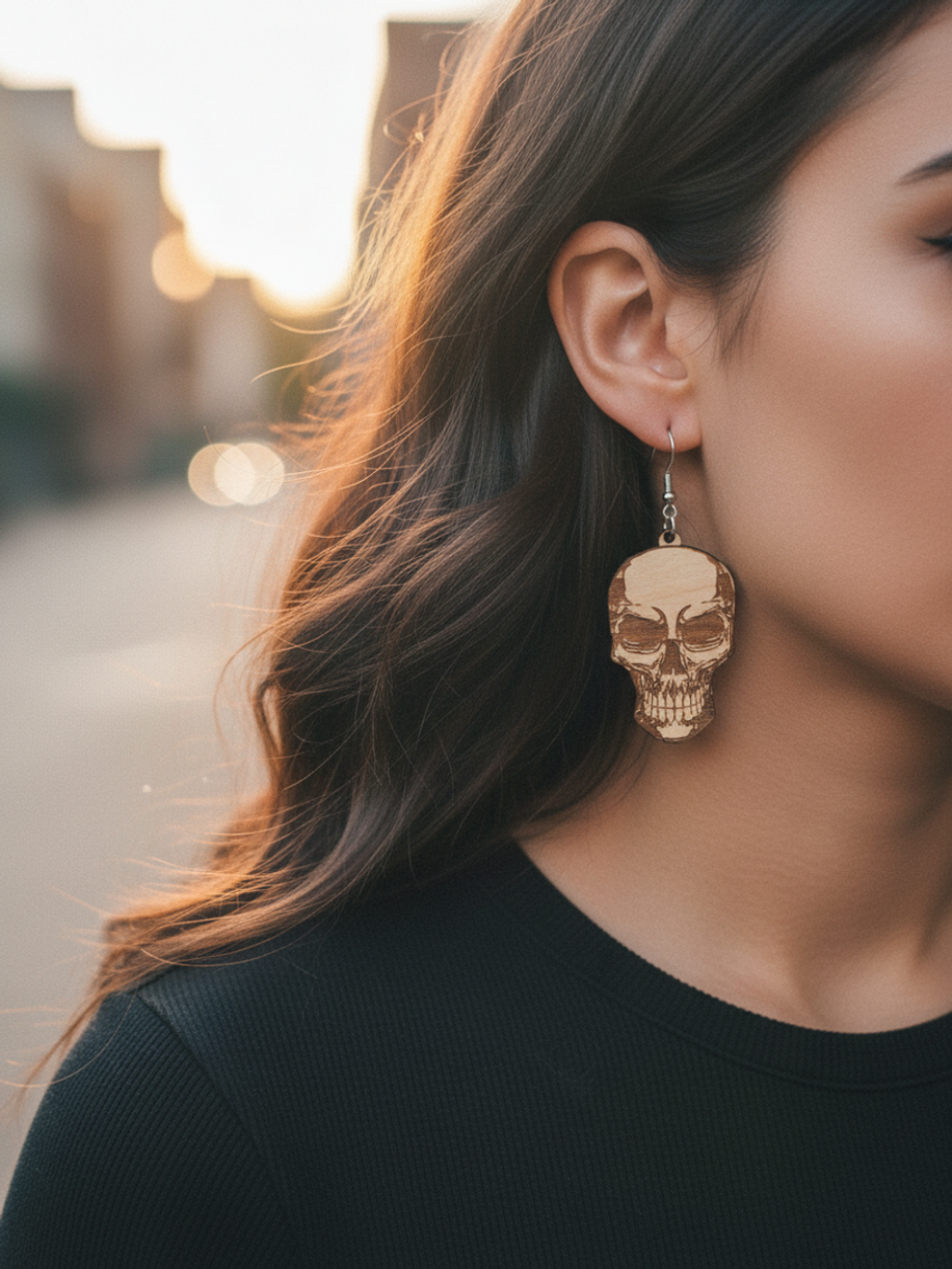 Серьги Череп