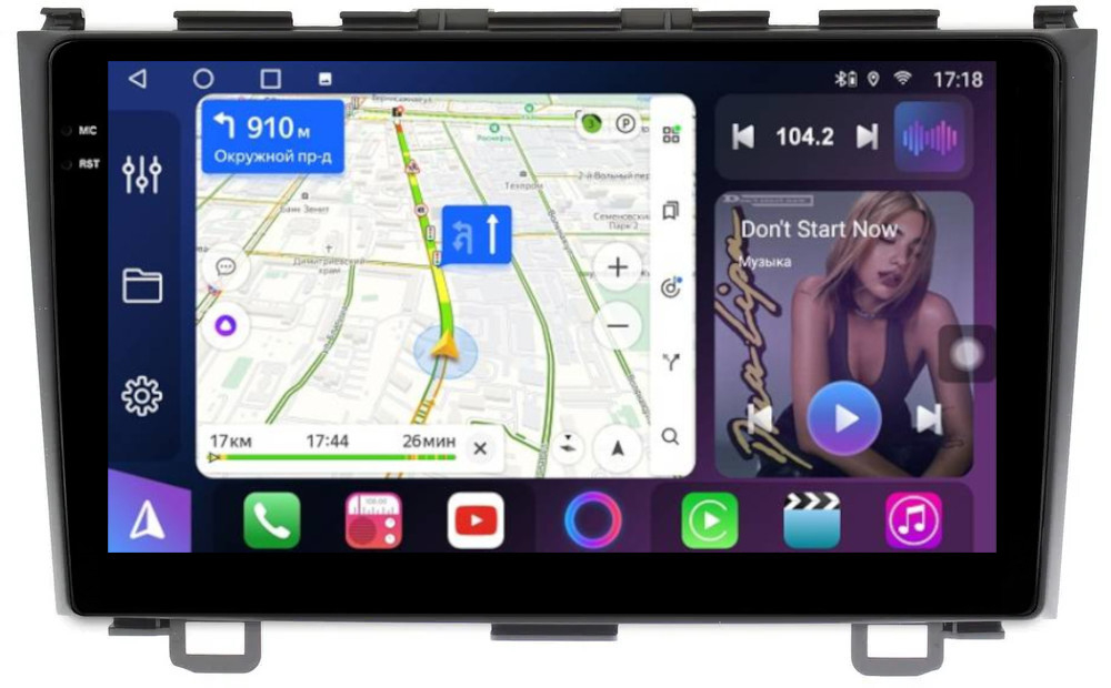 Магнитола для Honda CR-V 3 2006-2012 - FarCar BM009M монитор 9.5" QLED на Android 14, TS10, 4+32Гб, CarPlay, 4G SIM-слот