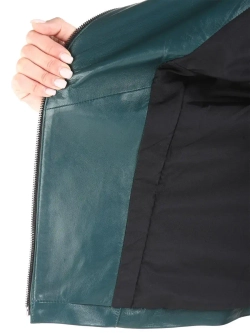 Куртка женская из натуральной кожи с капюшоном трансформер