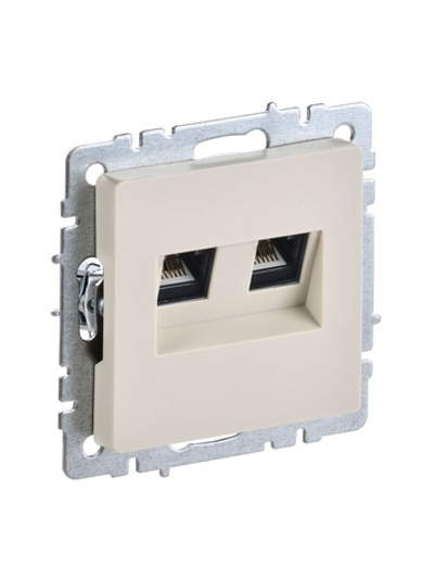 Розетка компьютерная двойн. СП RJ45 кат.5E BRITE РК10-2-БрКр механизм беж. IEK BR-K20-1-K10