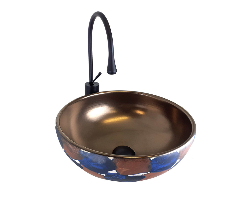 Раковина-чаша Bronze de Luxe бронзовая с декором, 400x400x150