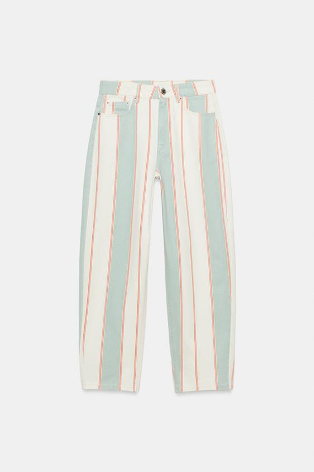 ZARA ЗАУЖЕННЫЕ ДЖИНСЫ В ПОЛОСКУ СО СРЕДНЕЙ ПОСАДКОЙ — ZW COLLECTION, ПОЛОСКИ