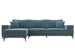 Диван угловой Льюес левый, Бирюзовый, Велюр, 122397L