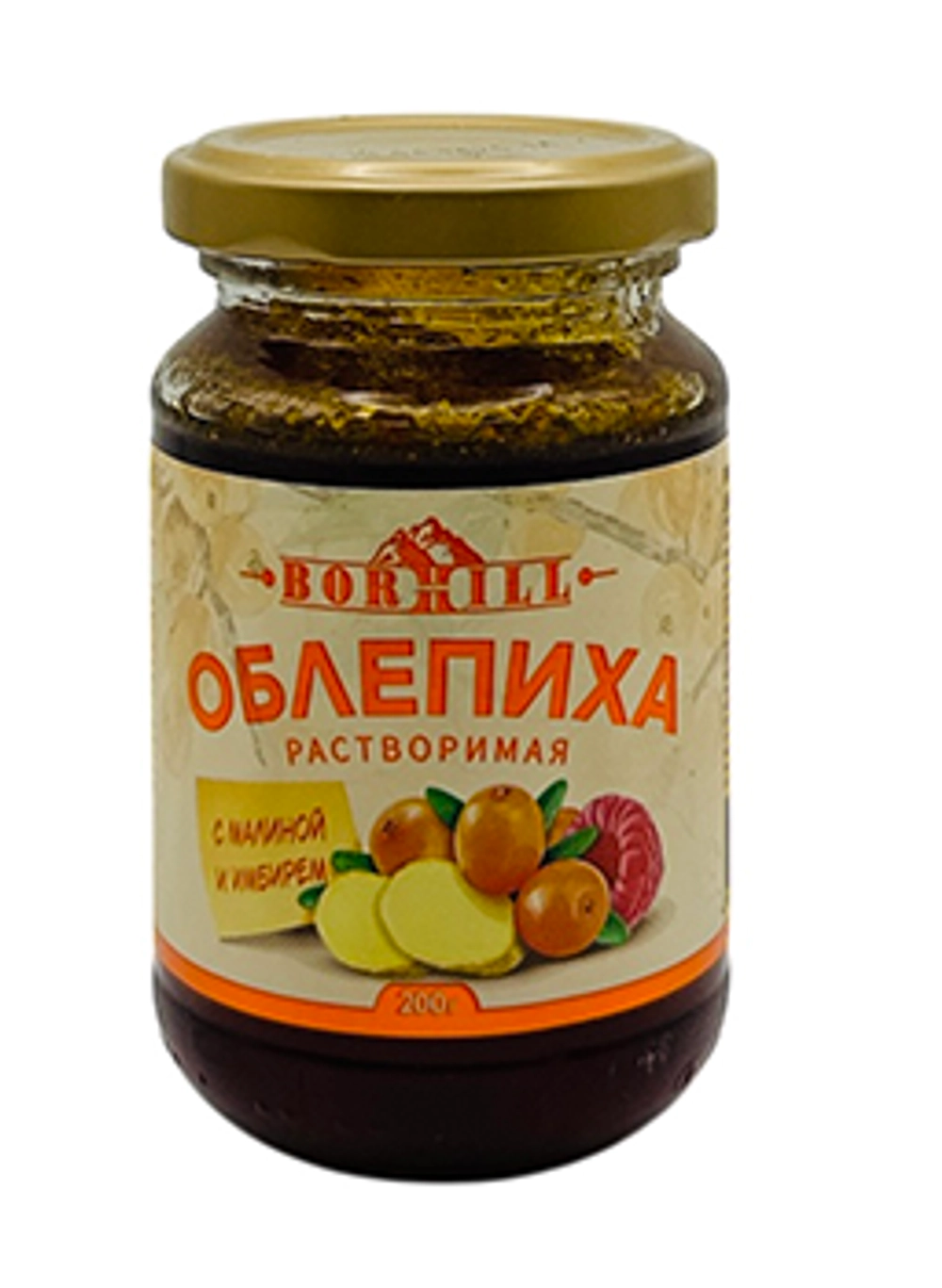 BORHILL ОБЛЕПИХА жидкий экстракт малина/имбирь 200гр СТБ (1х15)