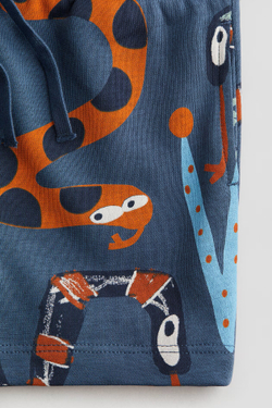 H&M Шорты с принтом, темно-синий