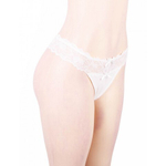 Трусики танга Sexy Floral Lace, белые, XS-S