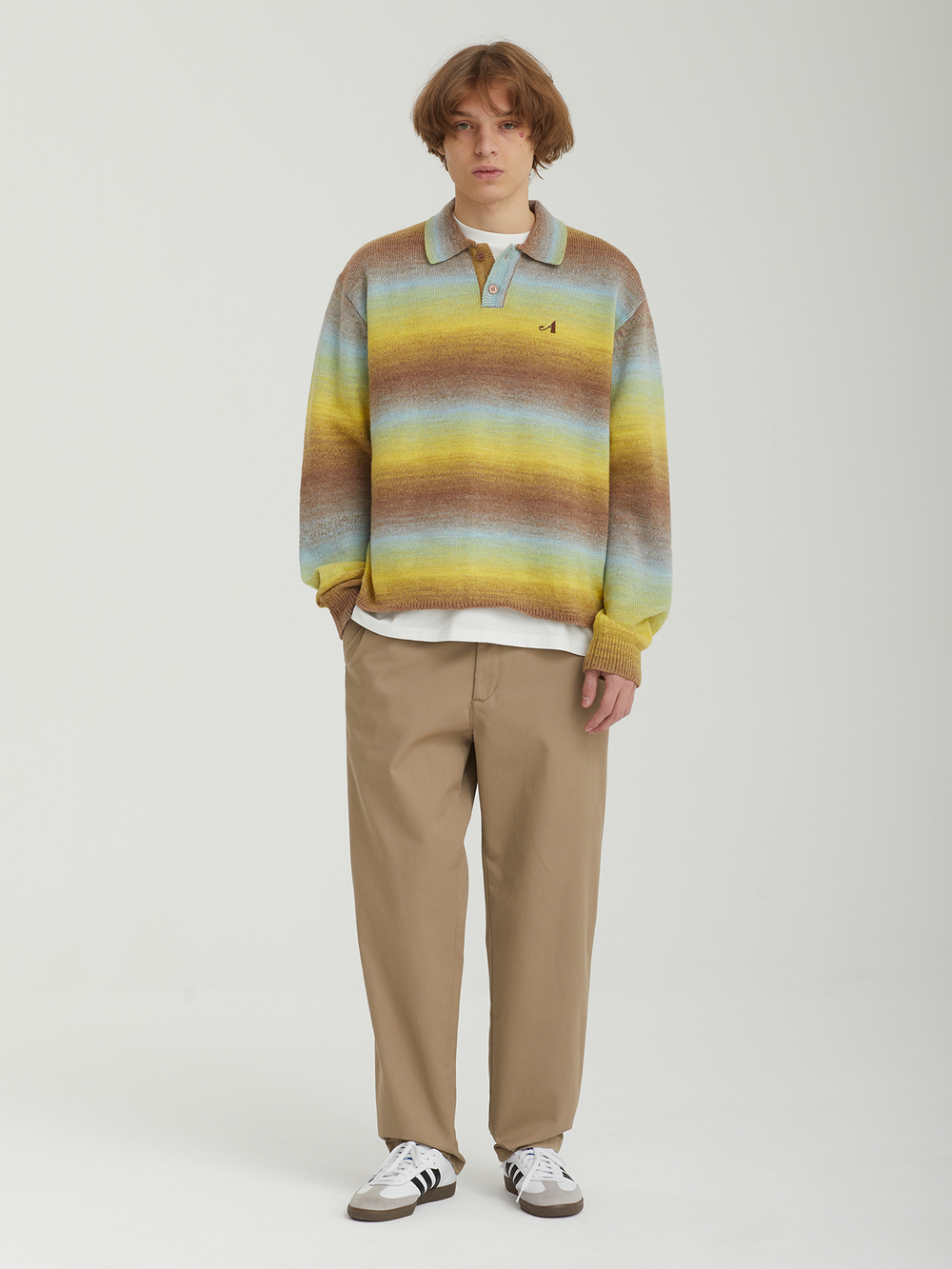 Мужской Свитер Ombre Polo Collar