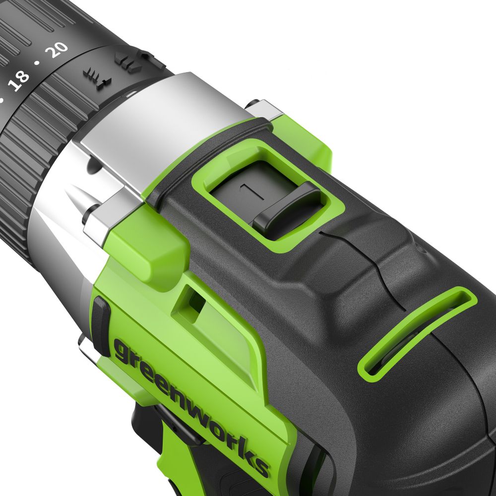 Дрель-шуруповерт ударная акк. Greenworks GD24DD60, 24V, б/щет, 30/60Нм,1х4Ач,ЗУ,кор (3704107CUB)