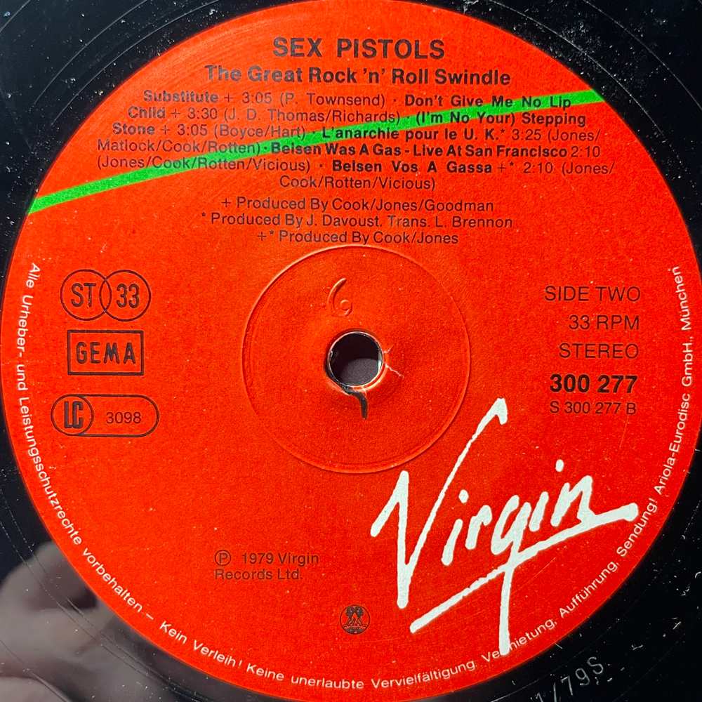 Sex Pistols ‎– The Great Rock 'N' Roll Swindle 2LP (Германия 1979г.)