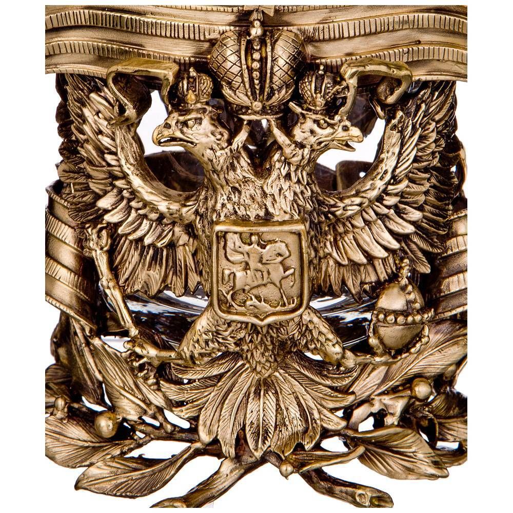 СТАКАН С ПОДСТАКАННИКОМ "ГЕРБ" 250 МЛ (КОР=1ШТ.)