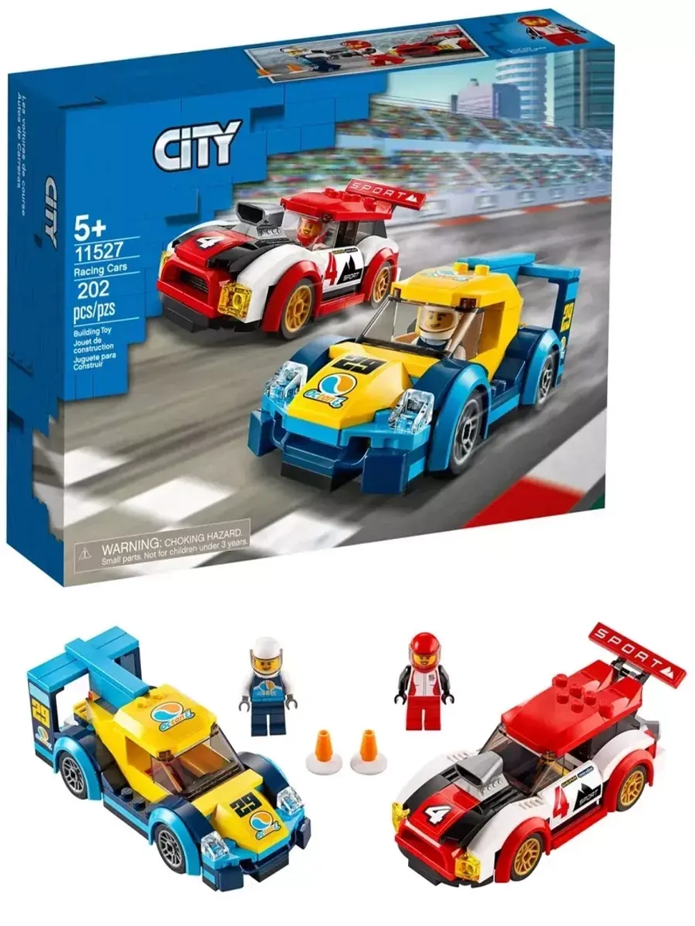 Конструктор Сити Гоночные автомобили 202 детали 11527