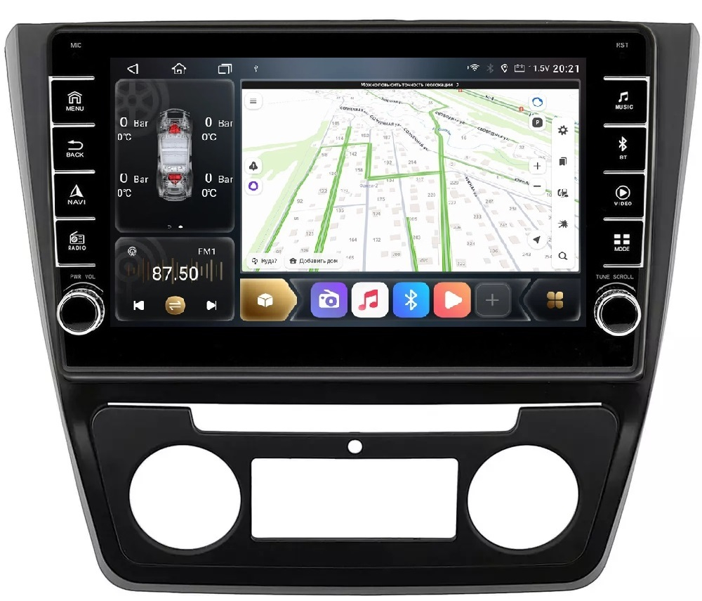 Магнитола для Skoda Yeti 2009-2018 (климат) - Carmedia OL-1919 (кнопки и крутилки), Android 12, TS10, CarPlay, 4G SIM-слот