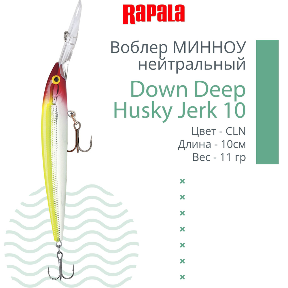Воблер RAPALA Down Deep Husky Jerk 14, 14см, 23гр, цвет GF