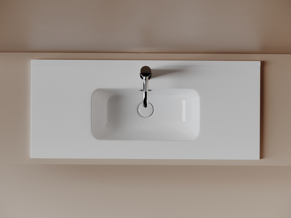 CN7030 Раковина мебельная накладная Compact 910x395x170, цвет белый