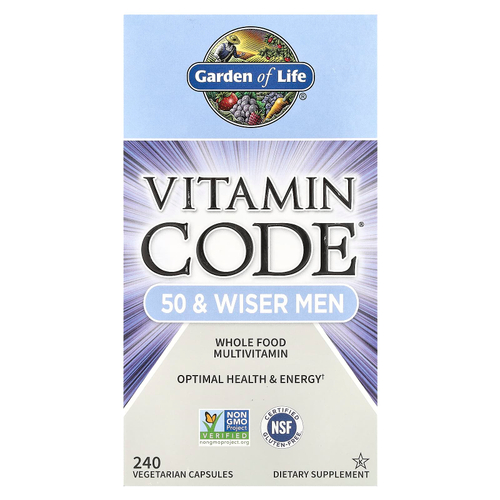 Garden of Life, Vitamin Code, мультивитамины из цельных продуктов для мужчин от 50 лет, 240 вегетарианских капсул
