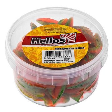 Виброхвост несъедоб. Slash 2,64'/6,7 см Pepper Green & Orange 100шт. (HS-19-018-N) Helios