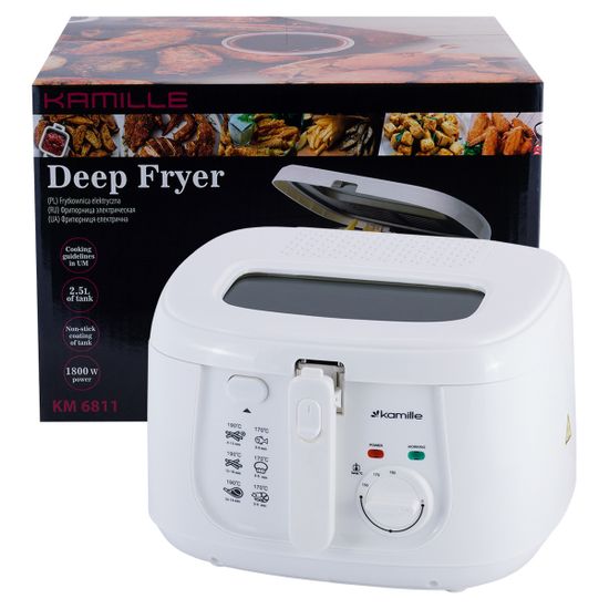 Фритюрница электрическая 2,5 л. 1800 Вт. Kamille KM 6811