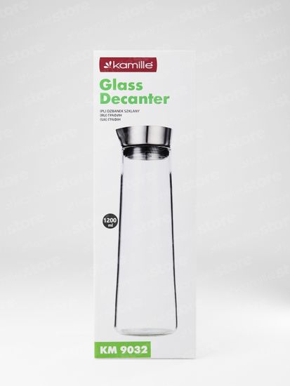 Графин стеклянный 1200 мл. Kamille KM 9032 с крышкой из нержавеющей стали