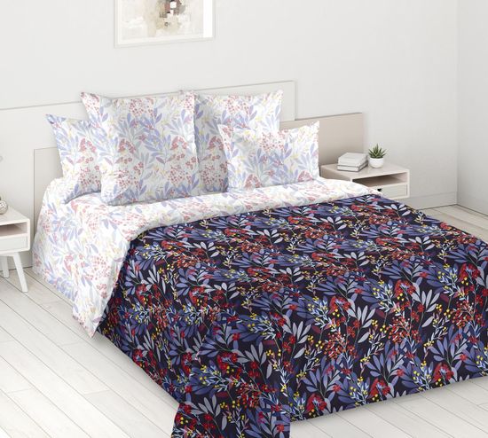 Евро комплект постельного белья Ночной полет поплин