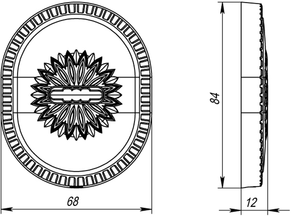 Накладка на сувальдный замок ESC.S-auto.CL/OV (PS-DEC CL) ABL-18 темная медь