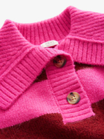 Джемпер с воротником для девочки Next B69-180, Бордовый, Розовый