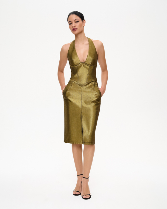 Платье миди из денима