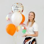 Шар (12"/30 см) Осенние листья Разноцветные, Прозрачный Кристал 5 ст. 25 шт.